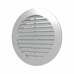 grila ventilatie rotunda o100mm, exterior o130mm, asa plastic gri