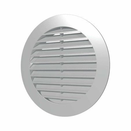 grila ventilatie rotunda o100mm, exterior o130mm, asa plastic gri