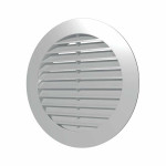 grila ventilatie rotunda o100mm, exterior o130mm, asa plastic gri