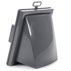 grila ventilatie o125 patrata 150x150 cu flansa si clapeta antiretur, grey