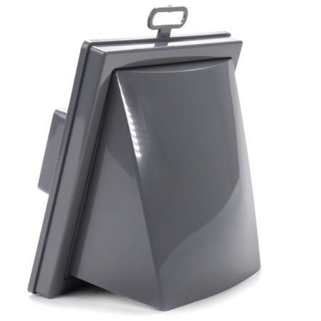 grila ventilatie o125 patrata 150x150 cu flansa si clapeta antiretur, grey