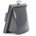 grila ventilatie o125 patrata 150x150 cu flansa si clapeta antiretur, grey