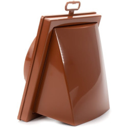 grila ventilatie o100mm patrata cu clapeta antiretur, exterior, 150x150, asa plastic, terracotta