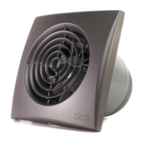 ventilator baie aura 4c silent, clapeta antiretur, garantie 2 ani, motor long life 40000h, debit 90mc/h, o100mm, dark gray meta