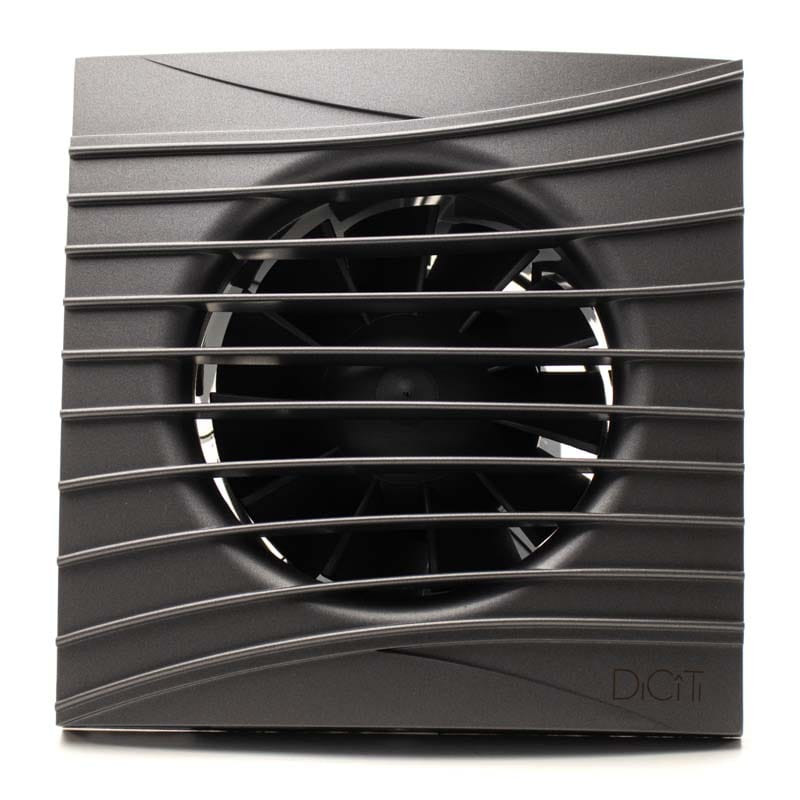ventilator baie silent 5c, super silent, clapeta antiretur, motor long life 40000h, debit 180mc/h, o125mm, dark gray metal