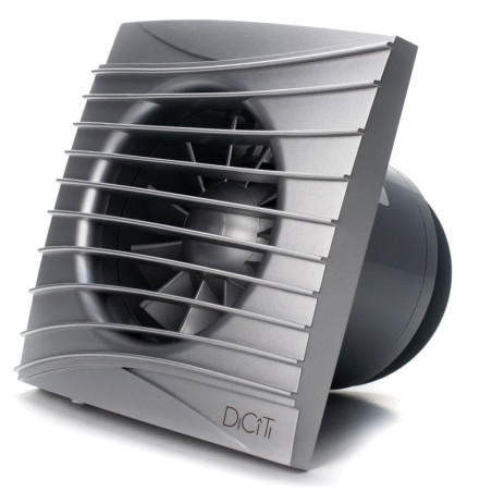 ventilator baie silent 5c, super silent, clapeta antiretur, motor long life 40000h, debit 180mc/h, o125mm, gray metal