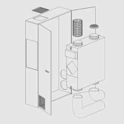 helty flow m800 steel - montaj perete, tip dulap lemn (800 m³/h)