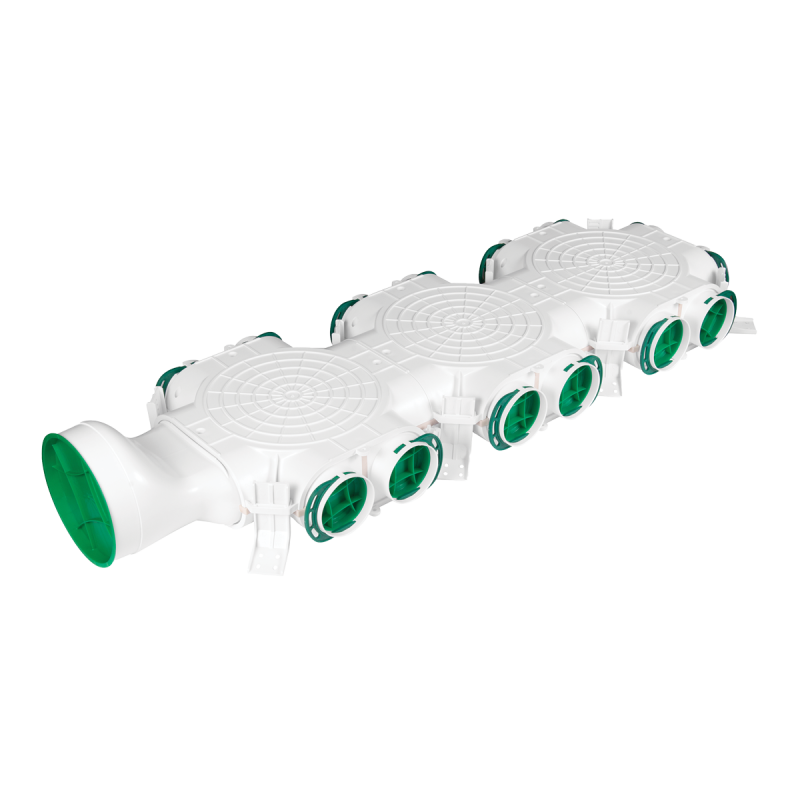 cutie de distributie cu racord lateral o160 / 14xo75 awenta