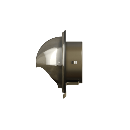 grila ventilatie o150 cu protectie ploaie si plasa antiinsecte, metal, gri