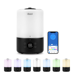 resigilat! umidificator de aer levoit dual 200s pro, smart, wi-fi ultrasonic, rezervor 3l, silentios, aromaterapie, functie auto