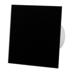 ventilator baie drim o125 s, super silent, debit 140 m3/h, panou sticla schimbabil, clapeta antiretur, garantie 2 ani, black ne