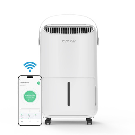 dezumidificator evoair, novadry 16 smart, 16l/24h, senzor de umiditate, functie ionizare, uscare rufe, rezervor 2.5l, lampa uvc,