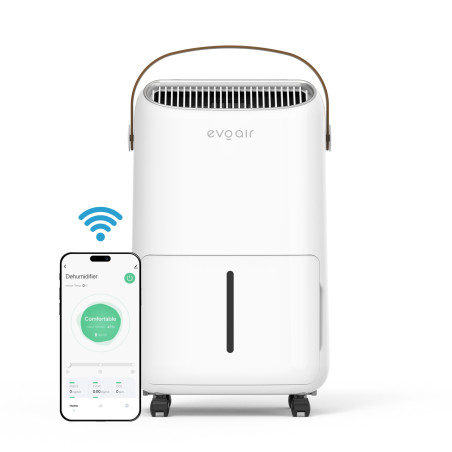 dezumidificator evoair, novadry 16 smart, 16l/24h, senzor de umiditate, functie ionizare, uscare rufe, rezervor 2.5l, lampa uvc,