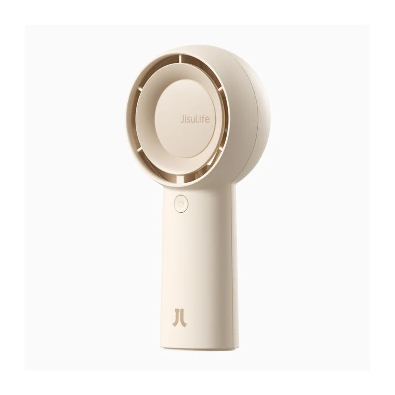 ventilator portabil de mana jisulife, life5 plus, autonomie 3-15h, baterie 4000mah, 5 viteze, incarcare rapida, bej