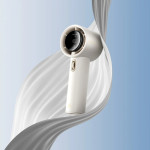 ventilator portabil de mana jisulife pro1, autonomie 2-12h, baterie 3600mah, 100 viteze, incarcare rapida, afisaj led, alb