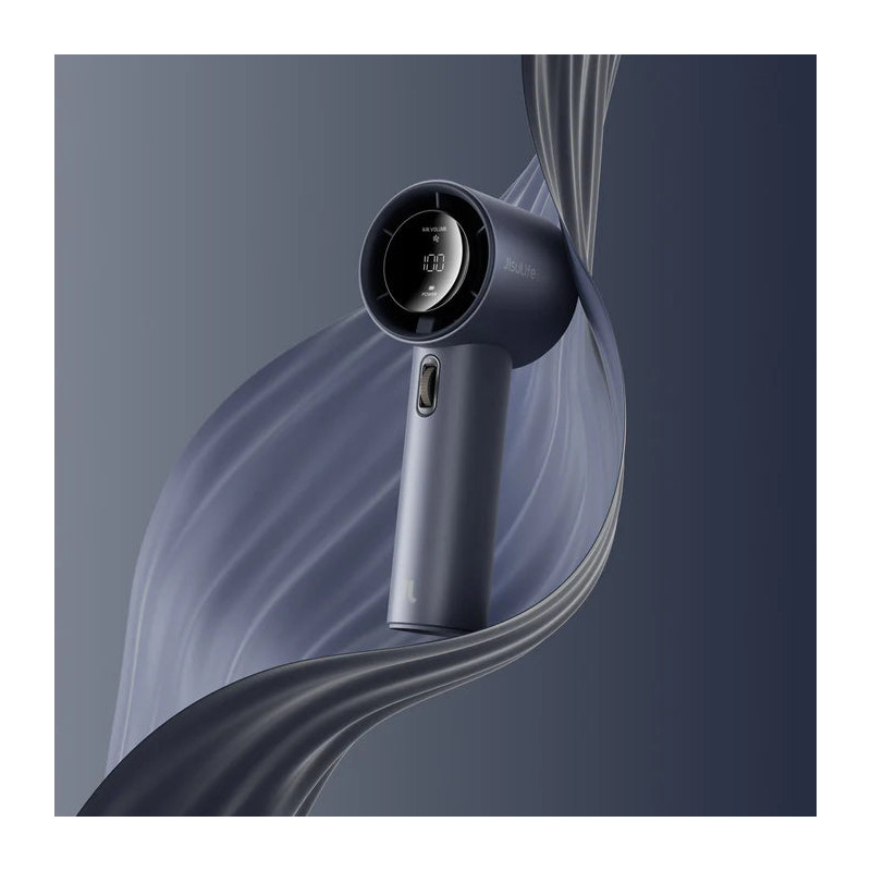 ventilator portabil de mana jisulife pro1, autonomie 2-12h, baterie 3600mah, 100 viteze, incarcare rapida, afisaj led, alb