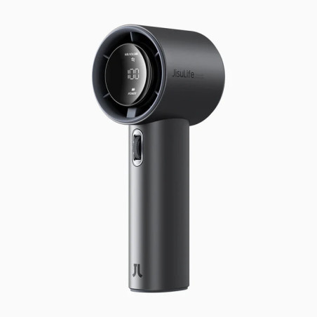 ventilator portabil de mana jisulife pro1s, autonomie 3-15h, baterie 5000mah, 100 viteze, incarcare rapida, afisaj led, gr