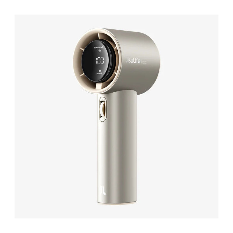 ventilator portabil de mana jisulife pro1s, autonomie 3-15h, baterie 5000mah, 100 viteze, incarcare rapida, afisaj led, be