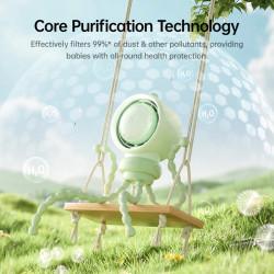 ventilator portabil pentru carucior jisulife, life 2, autonomie 2-11.5h, baterie 4000mah, 5 viteze, incarcare rapida, verde 