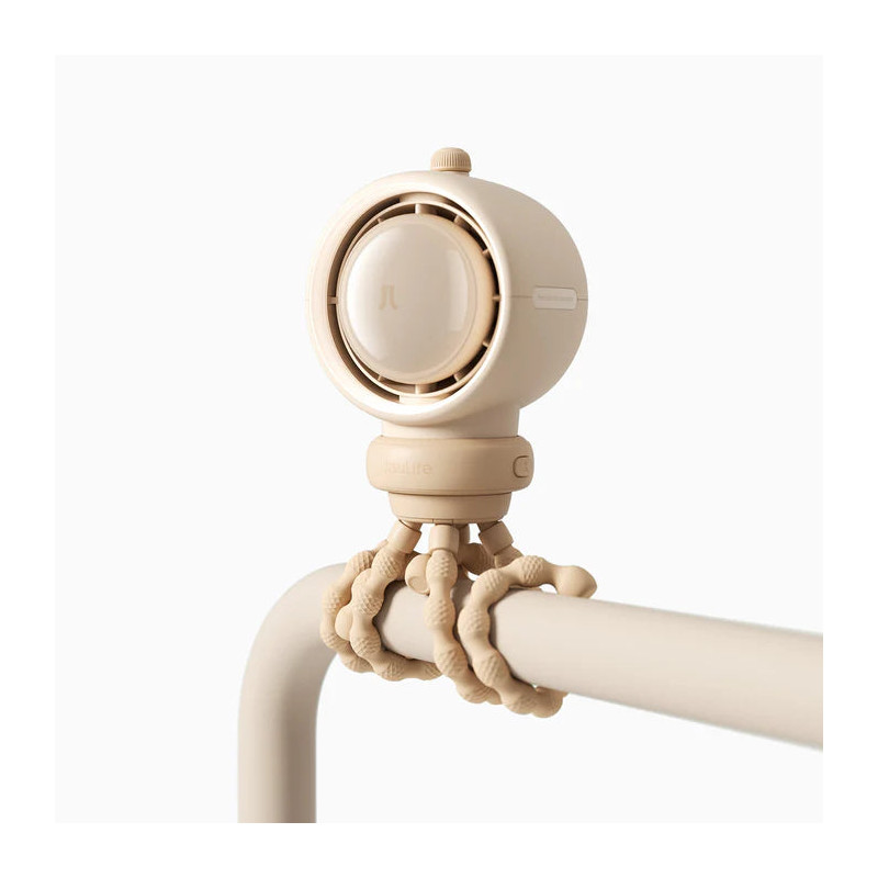 ventilator portabil pentru carucior jisulife, life 2s autonomie 2.5-12.5h, baterie 5000mah, 100 viteze, incarcare rapida, fi