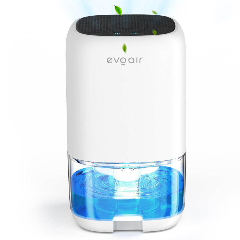 dezumidificator aer evoair humix300, 300ml/24h, silentios, lumina ambientala in 7 culori, rezervor 1l, alb