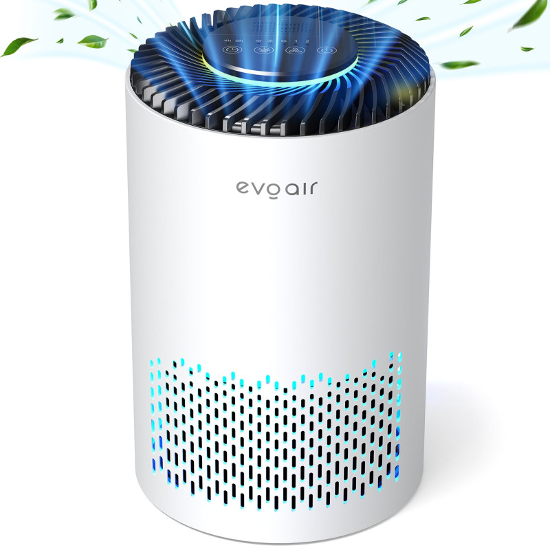 purificator de aer evoair zuno, filtru 3 in 1 true hepa, carbon activ, lampa uv, 3 viteze, mod noapte, aromaterapie, lumina am