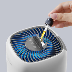 purificator de aer evoair nuvia, filtru 3 in 1 true hepa, carbon activ, 3 viteze, mod noapte, aromaterapie, lumina ambientala,