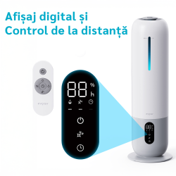 umidificator aer evoair umio, lampa uv, 3 trepte umidificare, indicator umiditate, duza de ceata, aromaterapie, telecomanda,
