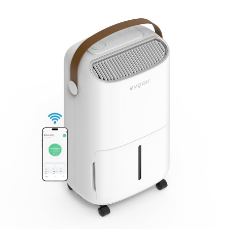 resigilat! dezumidificator evoair, novadry 12 smart, 12l/24h, senzor de umiditate, functie ionizare, uscare rufe, rezervor 2.5l,