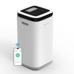 resigilat! dezumidificator evoair, flexidry 12 smart, 12l/24h, senzor de umiditate, functie ionizare, uscare rufe, rezervor 2.2l