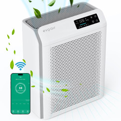 purificator de aer evoair homi p300, cadr 300m³/h, wi-fi, filtru true hepa, mod auto, lampa uv, ionizare, 6 moduri functionare,