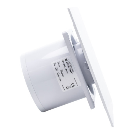 ventilator de baie ecovent decora, o100, super silent, panou plexiglas schimbabil, clapeta antiretur, debit 93 m3/h, garantie