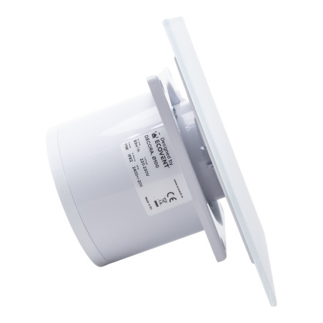 ventilator de baie ecovent decora smart, o100, super silent, senzor umiditate, timer, panou sticla, clapeta antiretur, debit 9