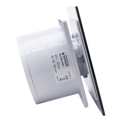 ventilator de baie ecovent decora smart, o125, super silent, senzor umiditate, timer, panou sticla, clapeta antiretur, debit 