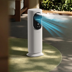 ventilator turn 4 in 1 evoair briis silver, aeroterma, racitor, umidificator, sterilizator uv, telecomanda, 2 viteze incalzi