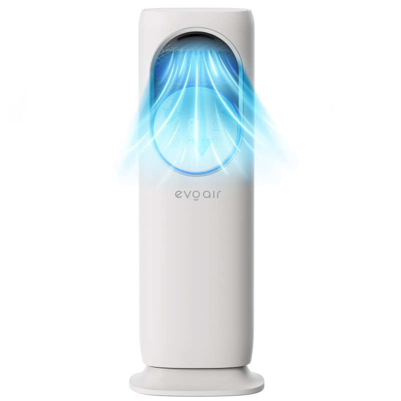 ventilator turn 4 in 1 evoair briis silver, aeroterma, racitor, umidificator, sterilizator uv, telecomanda, 2 viteze incalzi