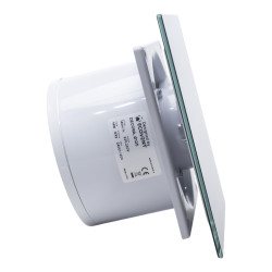 ventilator de baie ecovent decora smart, o125, super silent, senzor umiditate, timer, panou sticla, clapeta antiretur, debit 