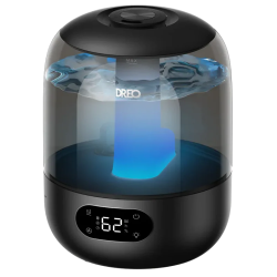 umidificator dreo 306, rezorvor 3l, capacitate de umidificare 250 ml/h, senzor umiditate, ceata rece, autonomie 30 ore, negru