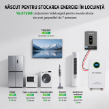 Acumulator 51.2V 314Ah LiFePO4 Battery 16kWh BMS 210A  Carcasa Metalica Energy Storage MFUZOP