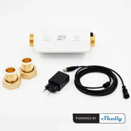 shelly neo smart water valve - robinet inteligent pentru apa, wi-fi & bluetooth, inchidere automata si protectie inundat