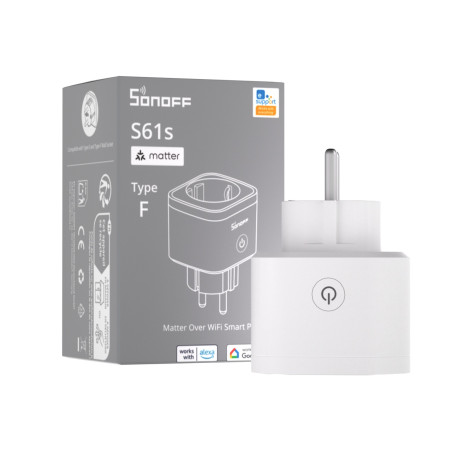 sonoff s61stpf(eu) - priza inteligenta matter cu monitorizare consum, protectie la suprasarcina si control wi-fi