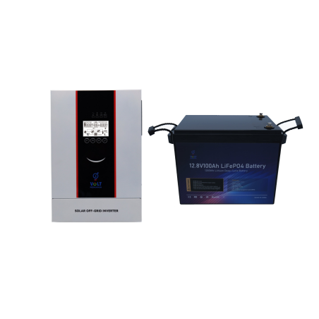 Kit Off Grid Pachet invertor 1500W 12V si ACumulator Lifepo4 12V 100AH