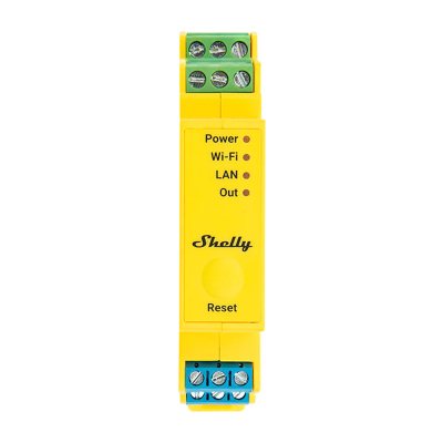 controler de iluminare shelly rgbww pro wifi cu 5 canale, montat pe sina din