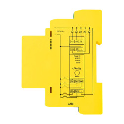 controler de iluminare shelly rgbww pro wifi cu 5 canale, montat pe sina din