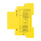 controler de iluminare shelly rgbww pro wifi cu 5 canale, montat pe sina din
