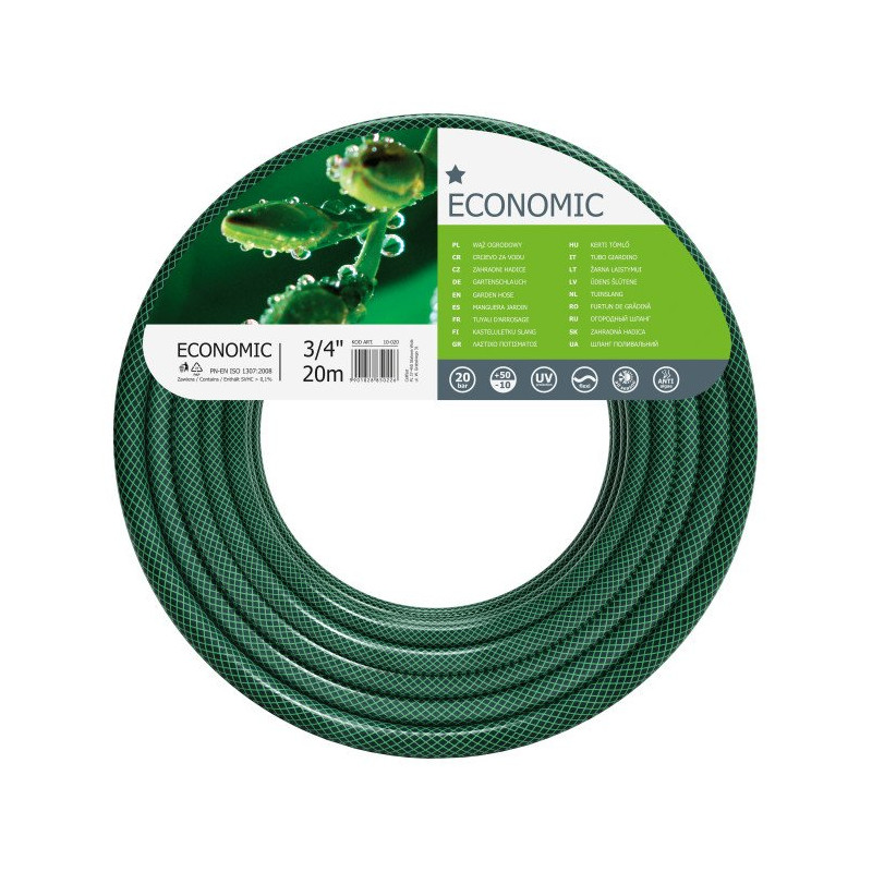 furtun pentru gradina cellfast economic, 3 straturi cu armatura, 3 4   20m, protectie uv