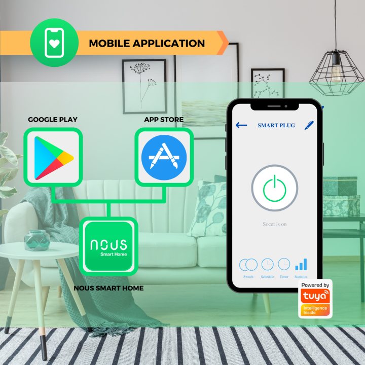 set 4 prize inteligente wifi nous a1, 15a, monitorizare energie