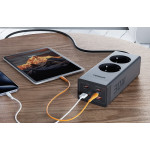 prelungitor tessan , zts-fs01de, 2x usb-c, 2x usb, 2 prize, incarcare rapida usb-c, 30w, 2m, negru
