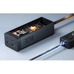 prelungitor tessan , zts-fs01de, 2x usb-c, 2x usb, 2 prize, incarcare rapida usb-c, 30w, 2m, negru