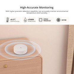 senzor inteligent de temperatura si umiditate zigbee sonoff snzb-02p (rotund)